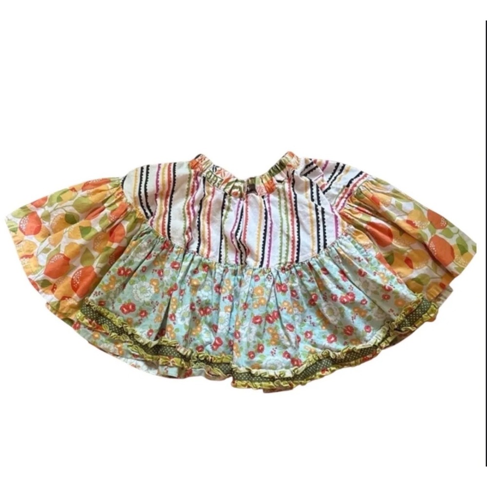 Matilda Jane Platinum Series Girls Skirt Size 8 Patchwork Floral Citrus Ruffle